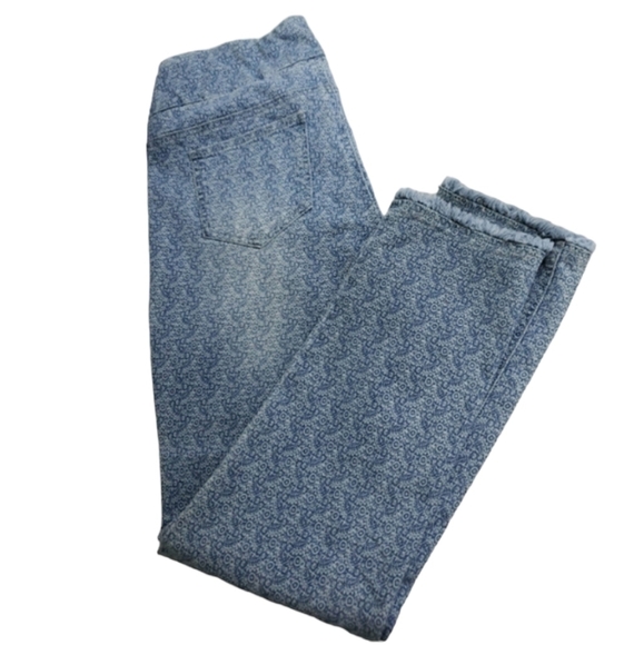 Soft Surroundings~Woman Size M~Blue Print Pull-On Cropped Pants Stretch. - Picture 12 of 12